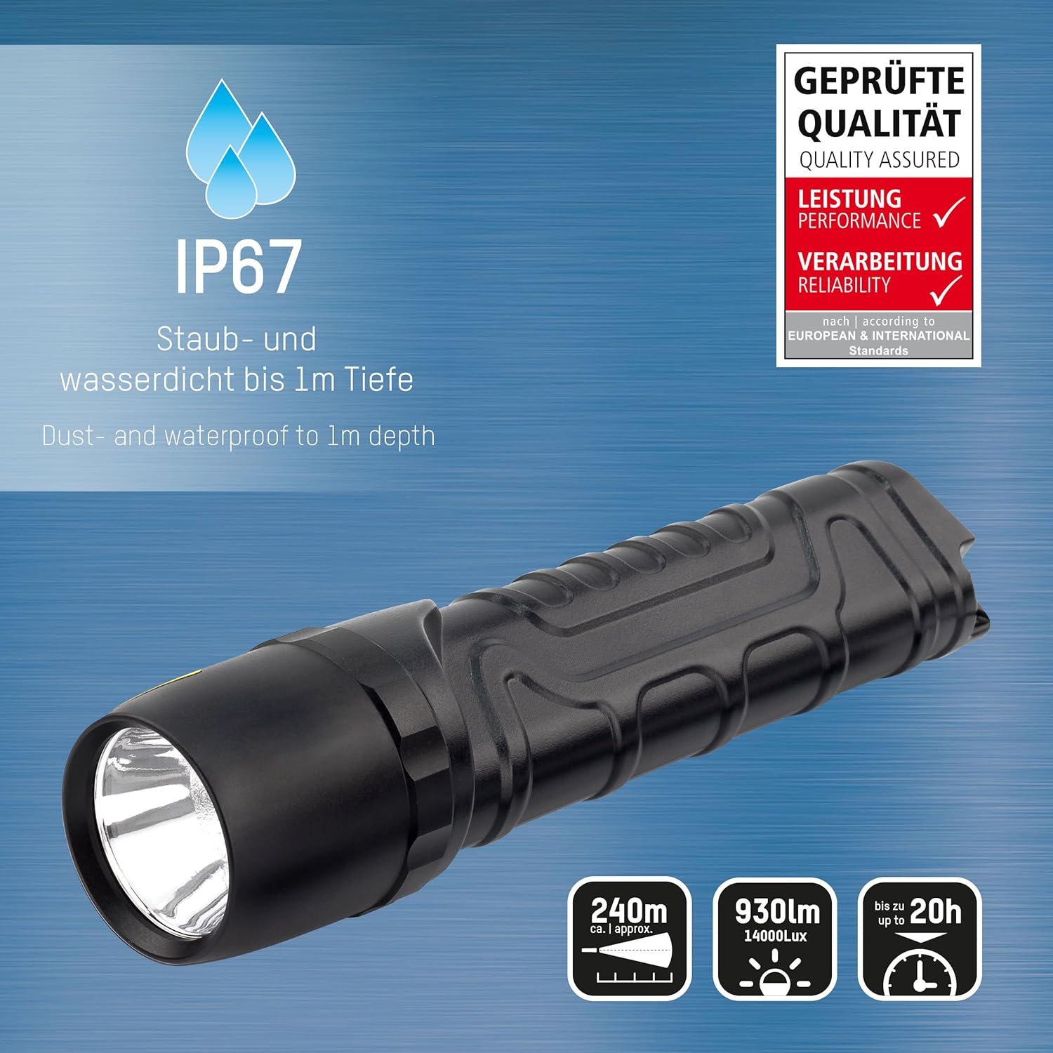 ANSMANN M900P M Series Torch Flashlight, Black, 17.4 x 4.05 x 4.05 cm - Image 5