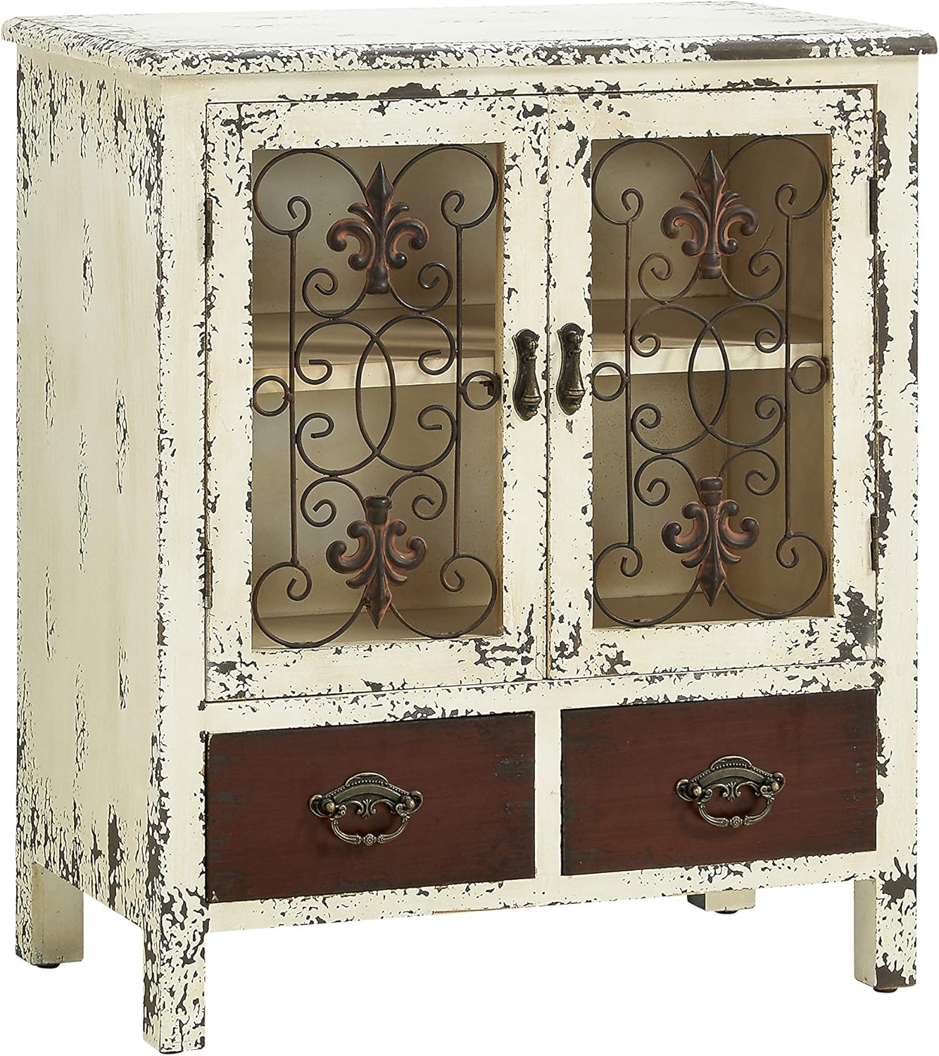 Powell Furniture Parcel 2-Door 2-Drawer Console, White: Kitchen & Dining