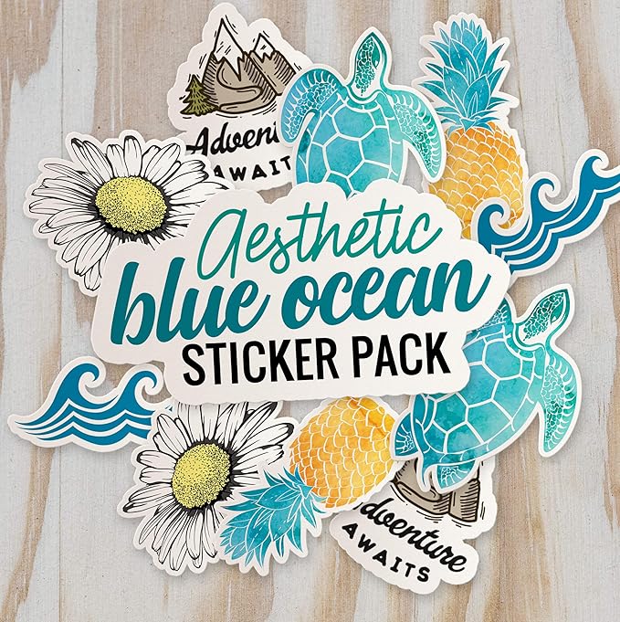 Amazon Com Blue Ocean Vsco Stickers For Hydro Flask Beach