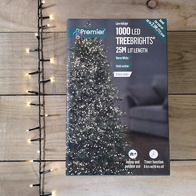 Premier Decorations 1000 TreeBrights LED Lights Warm White with Timer