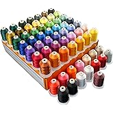 New brothread 64 Spools 1000M (1100Y) Polyester Embroidery Machine Thread Kit Professional Embroiderer Beginner