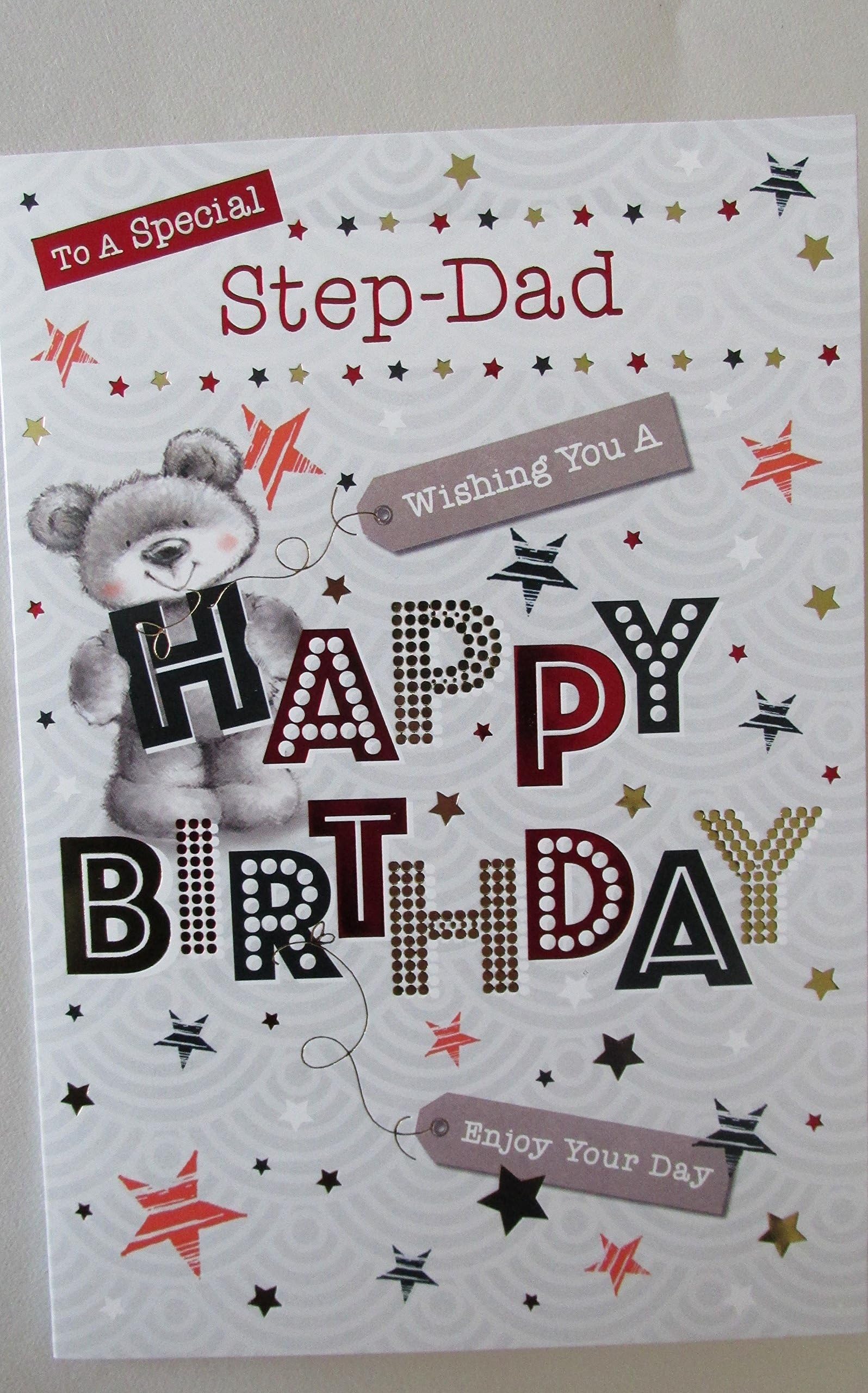 To A Special Step-Dad Birthday Card - Wishing You A Happy Birthday