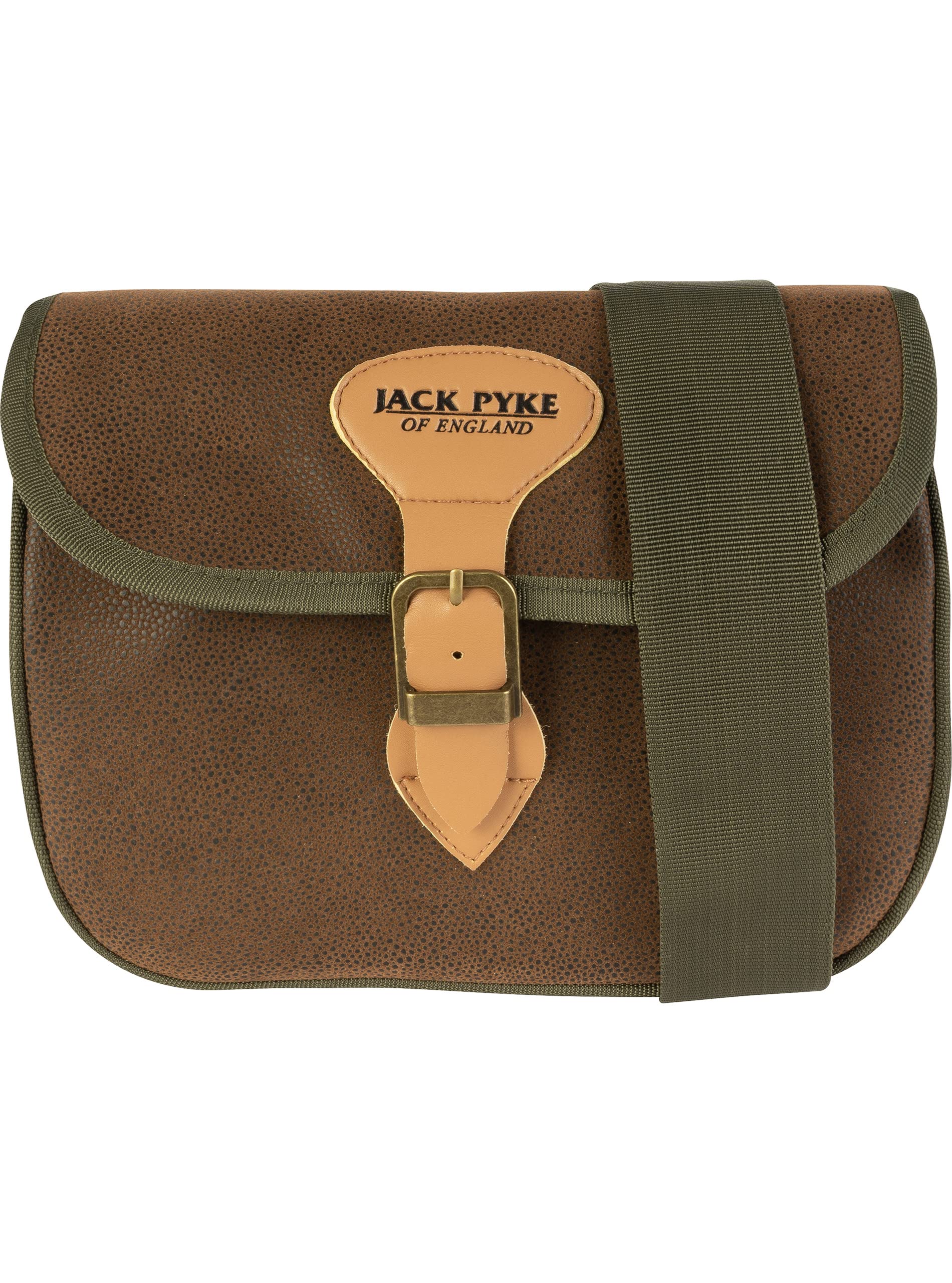 JACK PYKE Speed Loader Cartridge Bag Duotex – Durable Shooting Bag with Leather Fastenings, Adjustable Strap, Holds 70+ Cartridges for Clay Shooting & Game - Brown