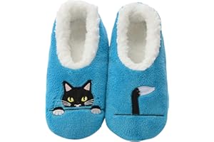 Snoozies Womens Slipper Socks - Pairables - Cozy Slippers for Women - Warm Fuzzy House Slippers for Indoor Use - Night Owl