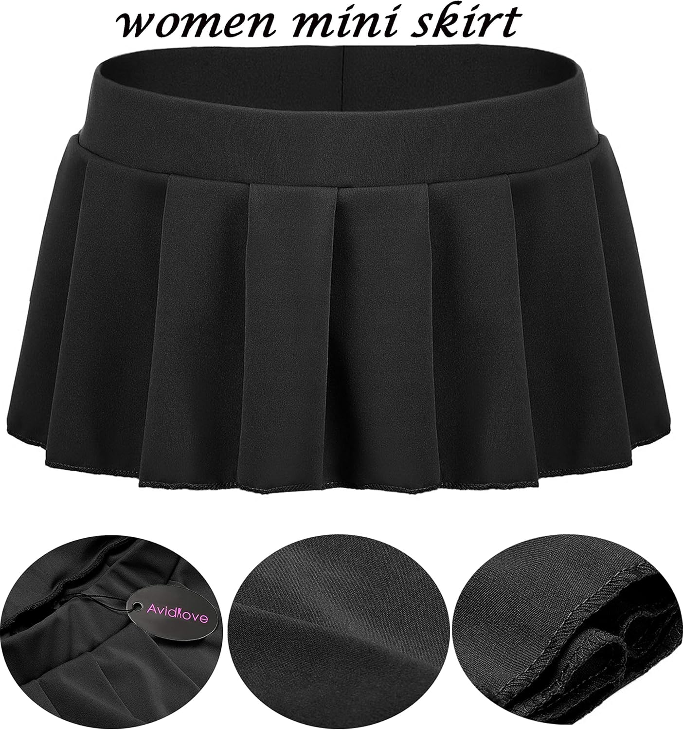 Avidlove Women Sexy Role Play Pleated Mini Skirt Ruffle Lingerie for Schoolgirl: Clothing