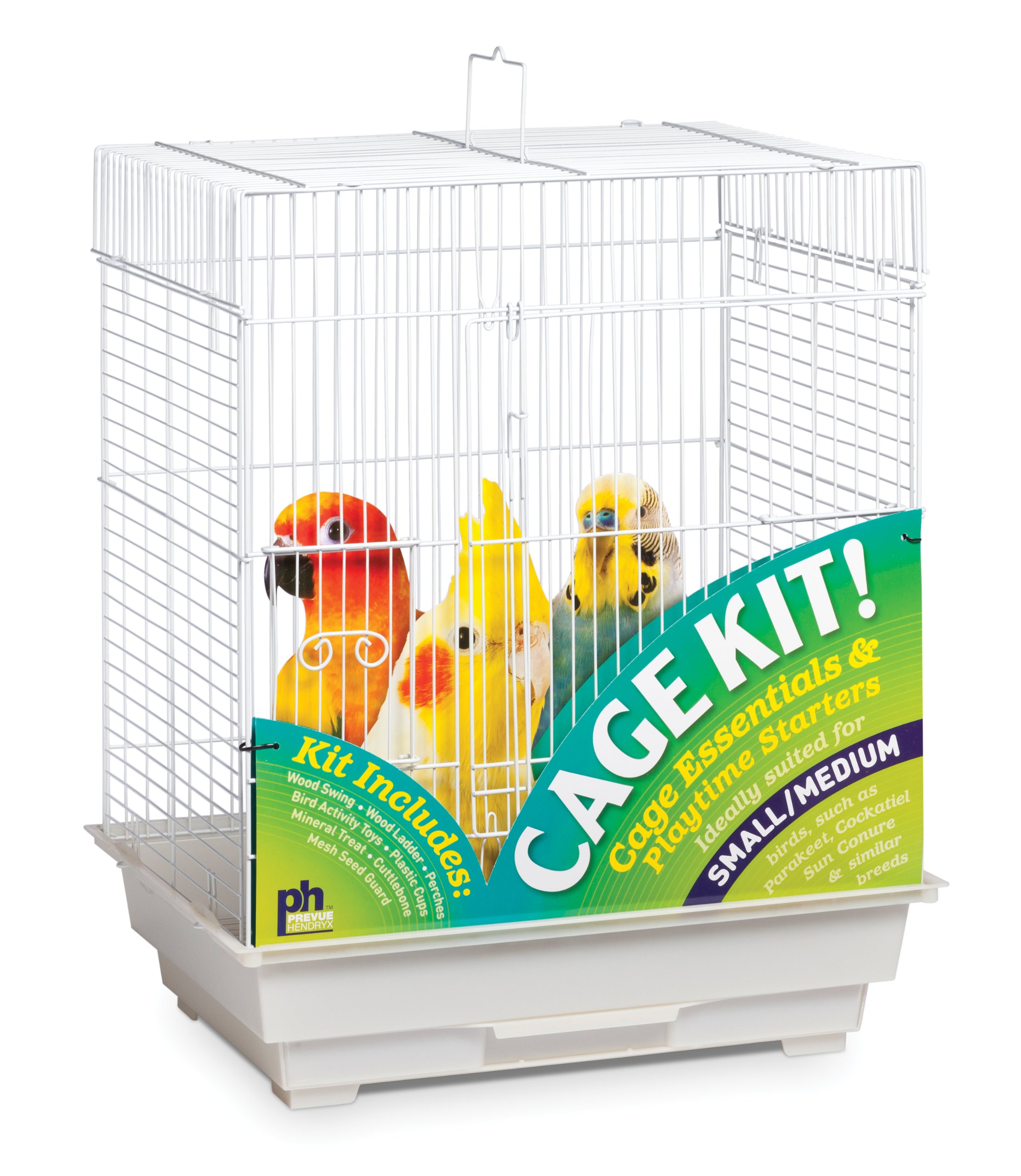Prevue Hendryx 91320 Square Roof Bird Cage Kit, White, 5/8"
