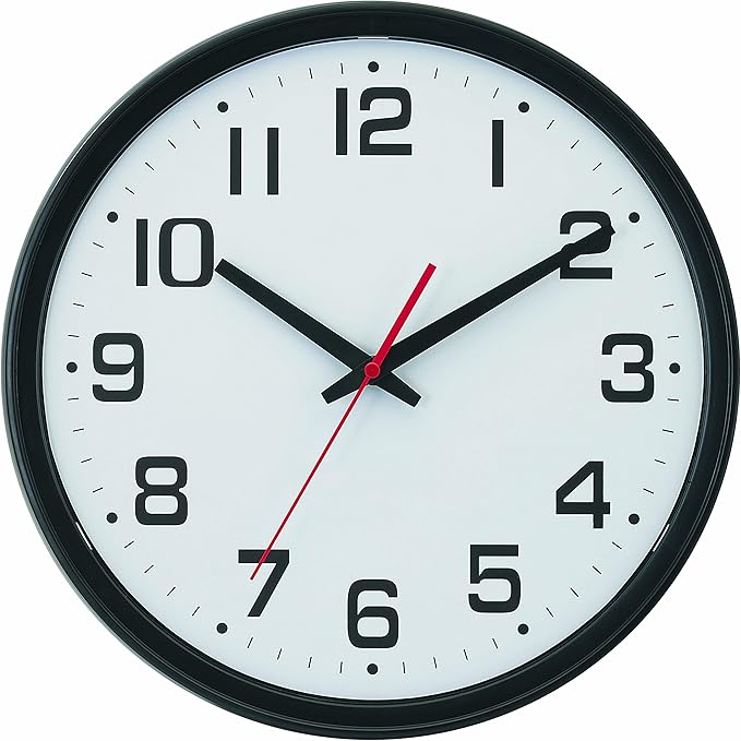 Tempus Wide Profile Wall Clock with Dual Electric/Battery Operation and