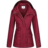 WenVen Women's Anorak Military Jacket Lightweight Casual Cotton Coat with Hood