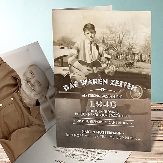 Lustige Einladungen Zum 70 Geburtstag Alte Zeiten 70 50 Karten Vertikale Klappkarte 105x148 Inkl Weisse Umschlage Braun Amazon De Kuche Haushalt