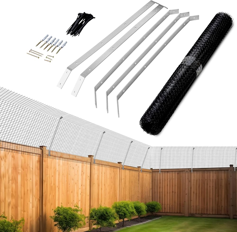 Misc Home Cat Proof Fence Anti-Climb Barrier 25 Meter Catio Enclosure Kit