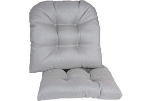 Klear Vu Gripper Overstuffed Universal Non-Slip Dining Chair Cushions for Kitchen Decor or Office Use, U-Shaped Skid-Proof Seat Pad, 17x17 Inches, 2 Count (Pack of 1), 04 Gray