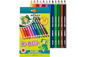 JOLLY X-Big Jumbo Colored Pencils; Set of 12, Perfect for Special Needs, Art Therapy, Pre-School and Early Learners, Multicol