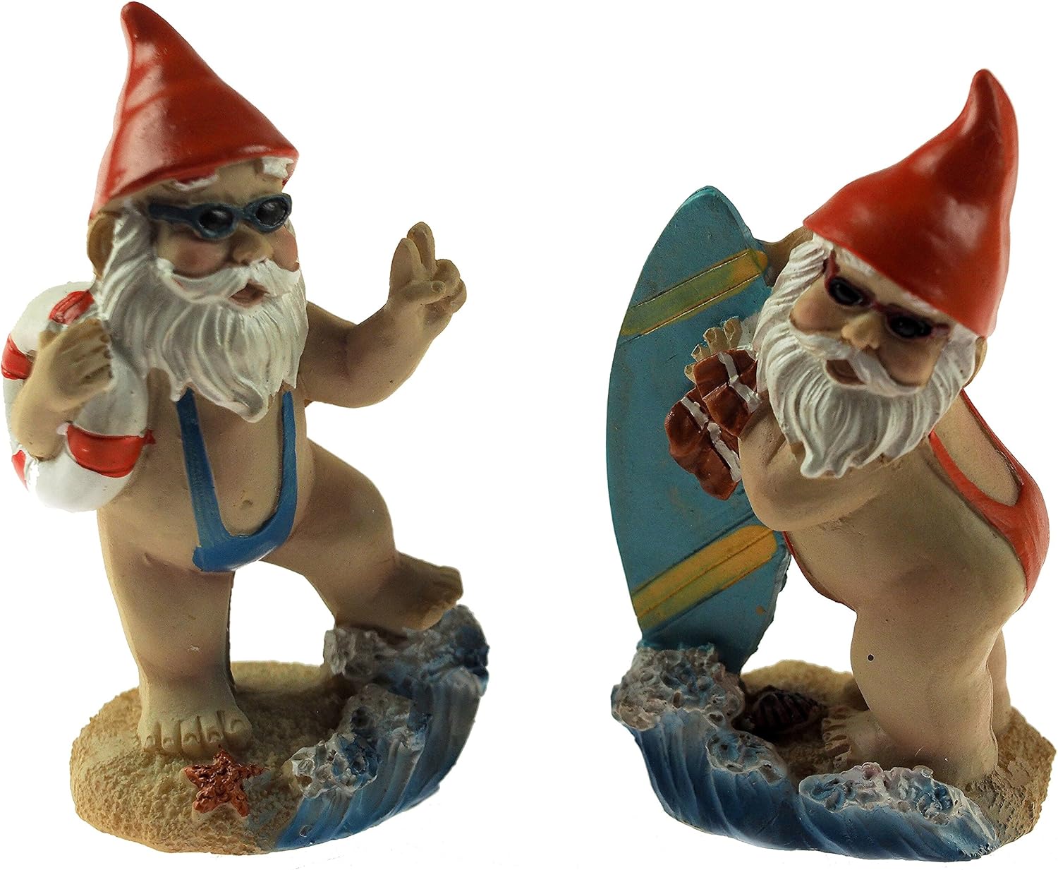 Top Toys 4U Set Of 2 Mini 8cm Tall Mankini Gnome Figurines Home