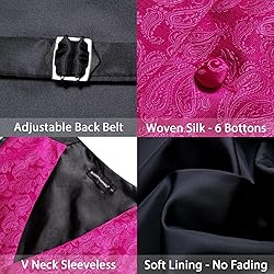 Barry.Wang Hot Pink Vest for Men Paisley Silk