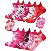 Haysandy 10 Pairs Valentine’s Day Socks for Women, Heart Love Pattern Ankle Socks Bulk, Cute Novelty Valentine Gifts for Girlfriend, Wife, Friends
