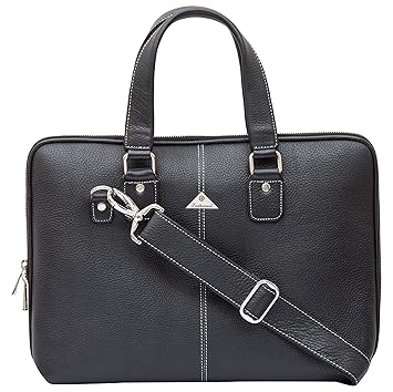 Leatherman Leather Black Laptop Bag (1011_Black)