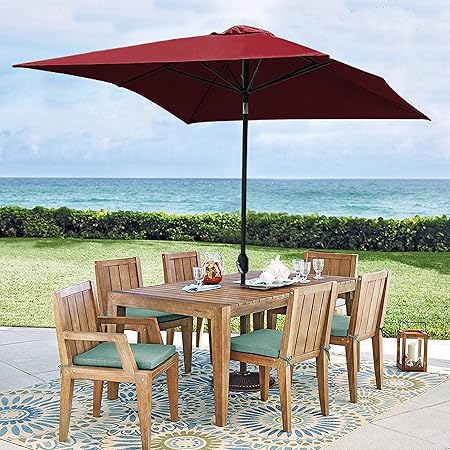 Amazon Com Blissun Rectangular Patio Umbrella 10 Outdoor Market