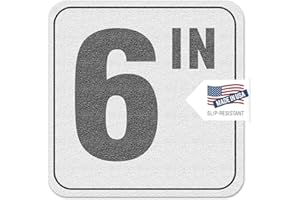 Aquatic Custom Tile 6 IN (Inch) Pool Depth Markers, 6"x6" w/ 4" Font Vinyl Pool Stickers, Swimming Pool Number Markers, Pool Safety Signage, Adhesive Pool Depth Markers Stickers for Decks, Made in USA