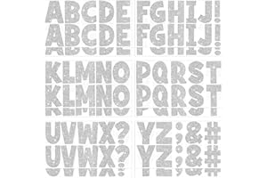 STICEARD 128 Pcs Letter Stickers Glitter Large Bulletin Board Letters Alphabet Stickers Vinyl Self-Adhesive Sticker Letters for Poster Board Display Crafts Mailbox Window Door Classroom Decor(Silver, 2.5 Inch)
