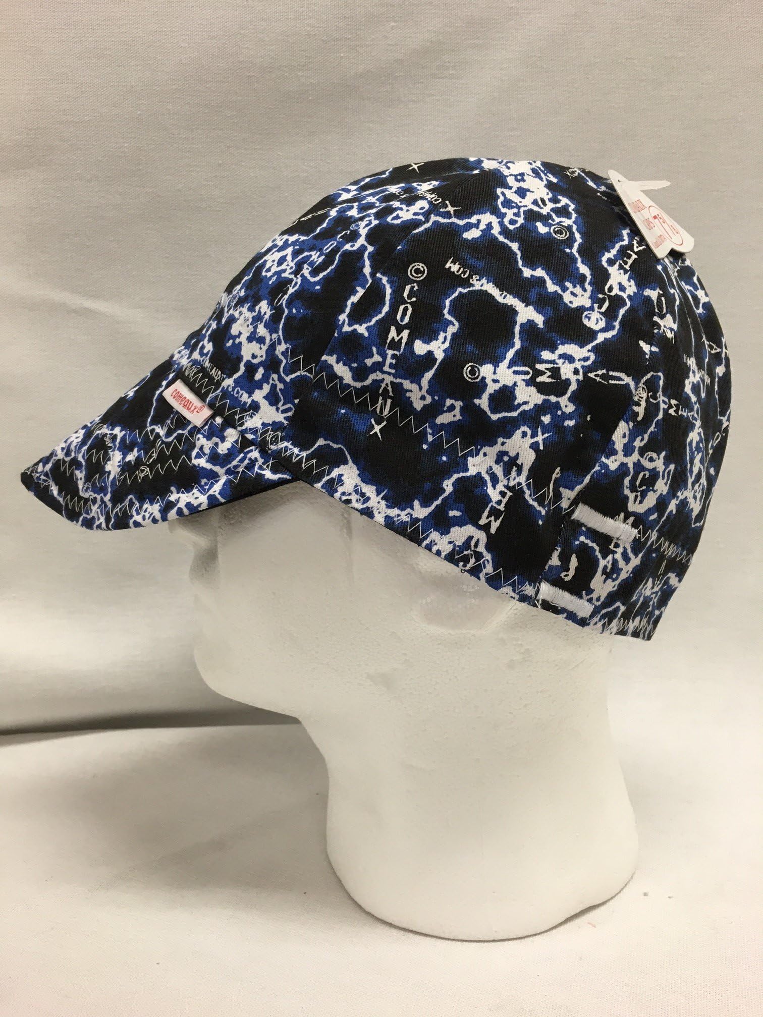Comeaux Caps Reversible Welding Cap Blue Lightning Size 6 7/8