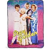 The Golden Girls Stay Golden Fleece Blanket - Large 45 x 60-Inch Fluffy Warm Soft Throw - for Wall Hanging, Cozy Stadium Blanket, Bedding Set - TV Show Merchandise - Great Birthday