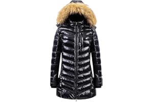 CREATMO US Women's Winter Hooded Coat Waterproof Warm Long Puffer Jacket Parka