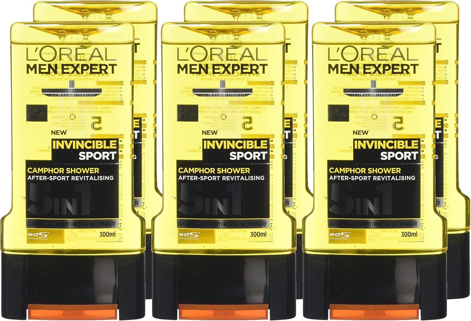 L'Oréal Paris Men Expert Invincible Sport Shower Gel for Men 300ml Pack of 6, Bulk Buy, 300 ml (Pack of 6) - Image 4
