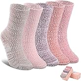 SlimPro Warm Cozy Gifts for Women, Fuzzy Fluffy Sock, Super Soft Plush Winter Thick Wool Boot Crew Socks for Women 5 Pairs