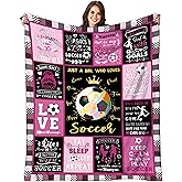 Soccer Blanket Gifts for Girls Women Ultra Soft Flannel Soccer Throw Warm Blanket for Soccers Lovers Gifts Adults Kids 50"x40"