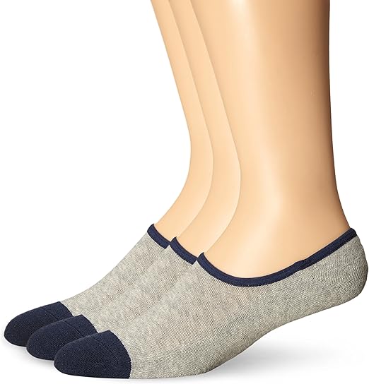 Timberland Men's 3 Pack Canvas Shoe Liner Sock, Gray Heather, Sock Size1013/Shoe Size 612