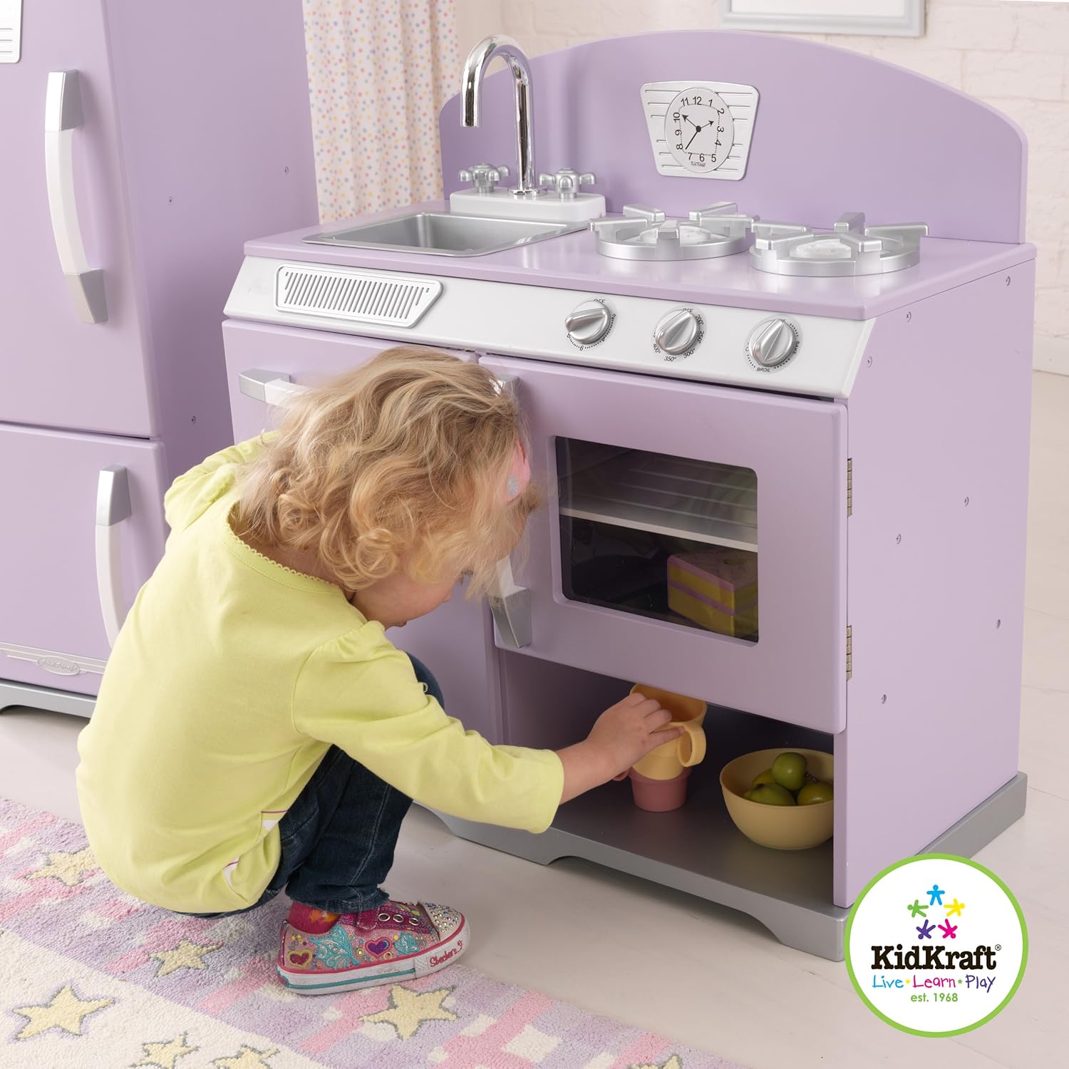 kidkraft retro kitchen refrigerator