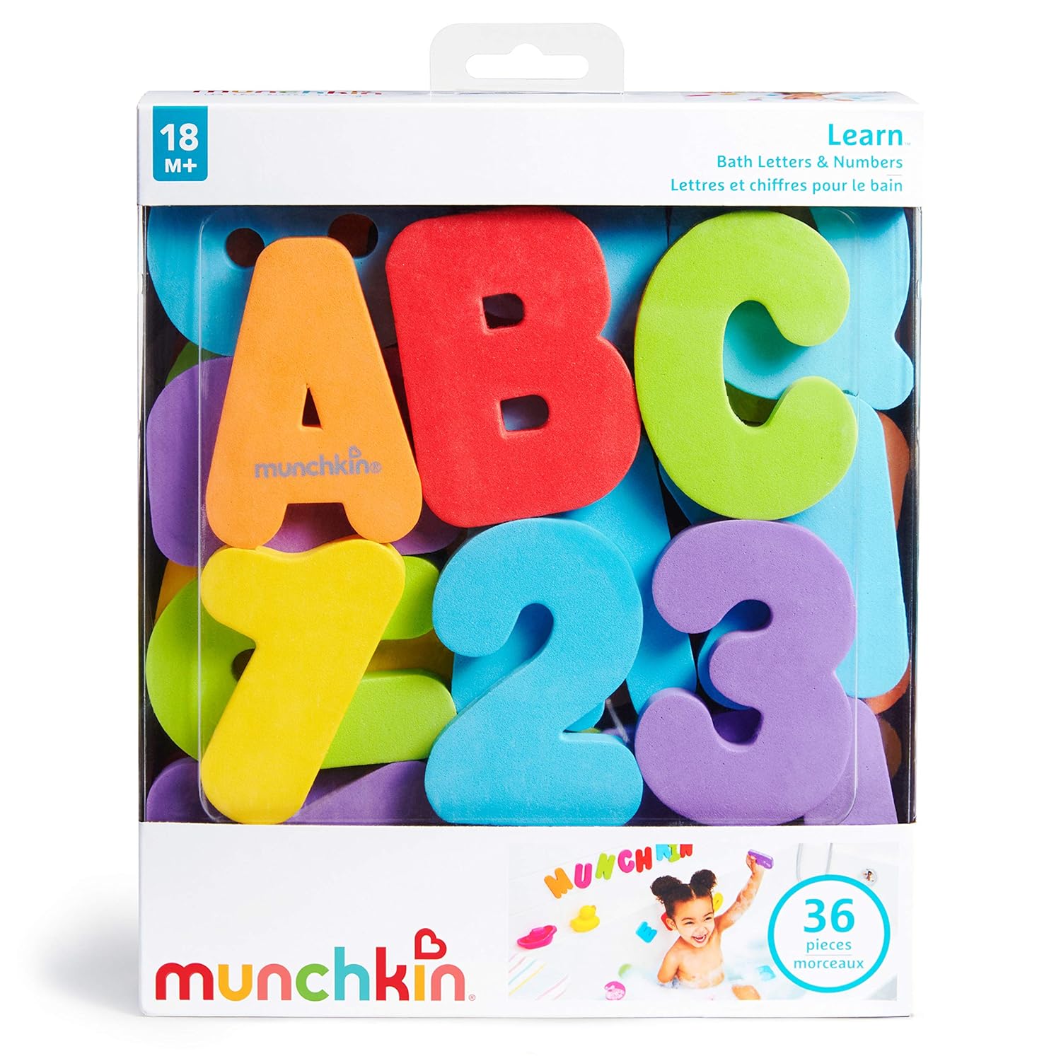 Munchkin Letters and Numbers Bath Toys, 36 Count : Bathtub Toys : Baby