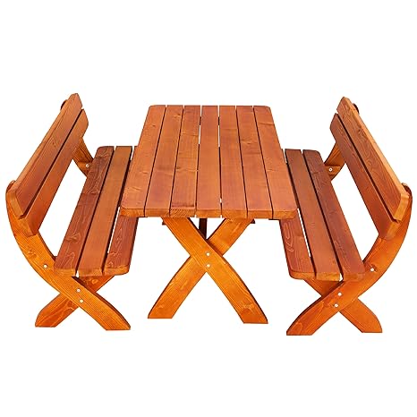 Ultranatura Bilbao Outdoor Furniture Set 2 Benches 1 Table