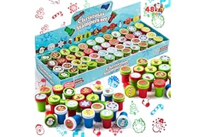 JOYIN 48 Pieces Christmas Assorted Stamps Kids Self-Ink Stampers (12 Different Designs, Plastic Stamps) for Christmas Party Favors, Stocking Stuffers, Kids Crafts, School Prizes and Goodies