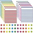 12 Pack Multi-Color Dry Erase Incentive Chart/Chore/Responsibility/School Attendance/Homework Progress Tracking Chart with 2112 Reward Star Stickers, (17" x 22.5")