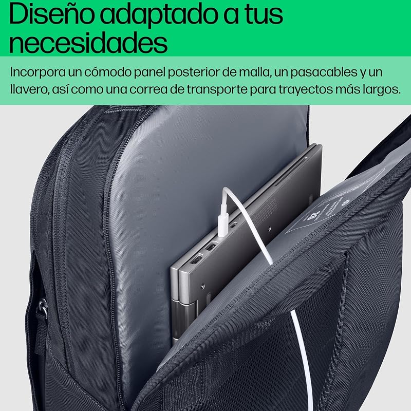 Mochila do dia a dia para portátil de 16", feita com poliéster reciclado 600D, 21L, compartimento almofadado, resistente à água, cinzento