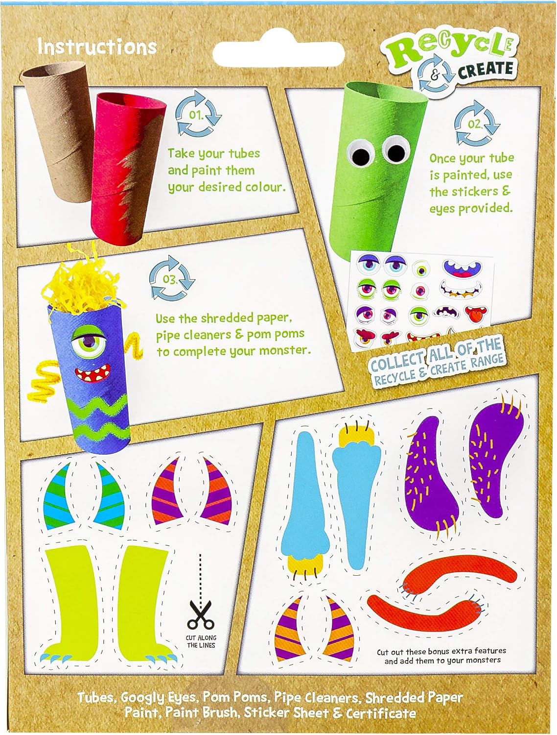 Kids Create - Recycled Paint Your Own Tubes - Kids Craft Tube Pets - Arts and Crafts Set for Kids - Children's Craft and Design Kit - Image 5