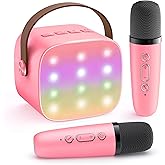 YLL Karaoke Machine for Kids, Portable Mini Speaker with 2 Wireless Microphones, 2026 Top Toys Birthday Gifts for Girls 3, 4, 5, 6, 7, 8, 9, 10, 12+ Years Old Toddler Party Grandkids Present (Rose)