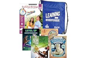 Summer Bridge Activities 8-9 Bundle, Ages 13-14, Math, Reading Comprehension, Writing, Science Summer Learning 9th Grade Workbooks All Subjects With Flash Cards, Children's Books, Drawstring Bag