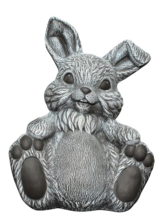 Steinfigur Hase - Schiefergrau, Figur, Deko, Steinguss, Garten, Osterdeko, Osterhase