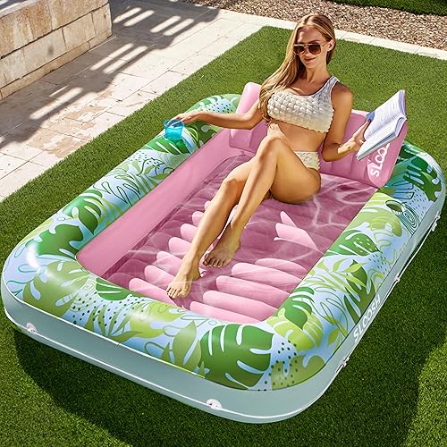 SLOOSH Inflatable Tanning Pool Lounger Float, 70