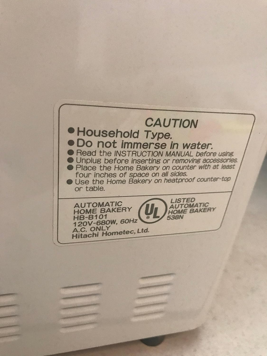 Amazon.com: Hitachi HB B101 Bread Machine: Hitachi Breadmakers Machine:  Kitchen & Dining