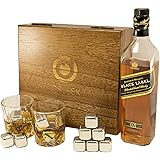 Best Whiskey sipping stones - Set of 8 Stainless steel beverage chilling rocks - 2 Large drinking glasses- Velvet bag - Keeps your drink Ice cold and no water dilution - stored in a beautiful gift box