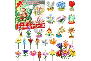LINAYE Flower Advent Calendar 2025 Building Blocks Toys Set - Christmas Holiday Countdown Calendar Set for Girls Women, 24 Mi