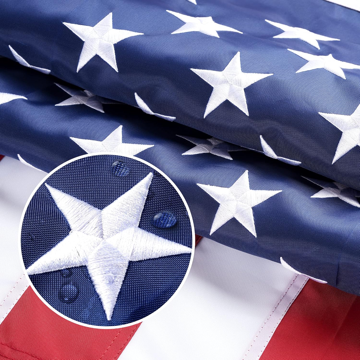 Flagpole Hardware - American Flag 4x6 Ft, USA US Flags Outdoor, Heavy Duty Durable, Embroidered Stars, Sewn Stripes and Brass Grommets