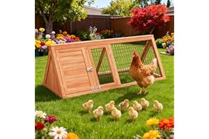 XILISHPPECXECO Chicken Coop, Chicken Run,Small Wooden Duck Coop Outdoor Quail Cage Rabbit Pet Hutch House Small Animals (Ntural Wood)