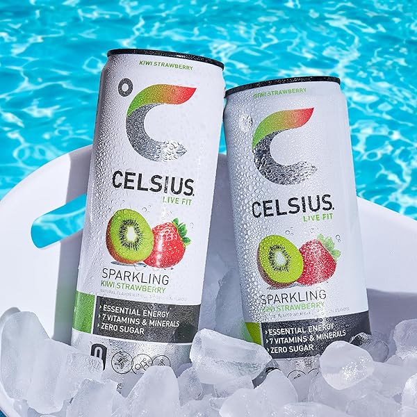 CELSIUS SPARKLING KIWI STRAWBERRY, FUNCTIONAL ESSENTIAL ENERGY DRINK 12 FL OZ (PACK OF 12)