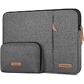 Lacdo 360° Protective Laptop Sleeve Case for 14 inch New MacBook Pro M5/M4/M3/M2/M1 Chips Pro Max A3434 A3112 A3401 A3185 2025-2021, 13.8" Surface Laptop 7 Copilot+PC with Accessory Bag, Dark Gray
