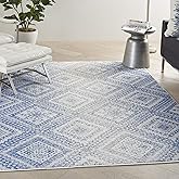 Nourison Home Whimsicle Ivory Blue 5' x 7' Area Rug - Easy Clean, Non Shedding, Bed Room, Living Room, Dining Room, Kitchen (