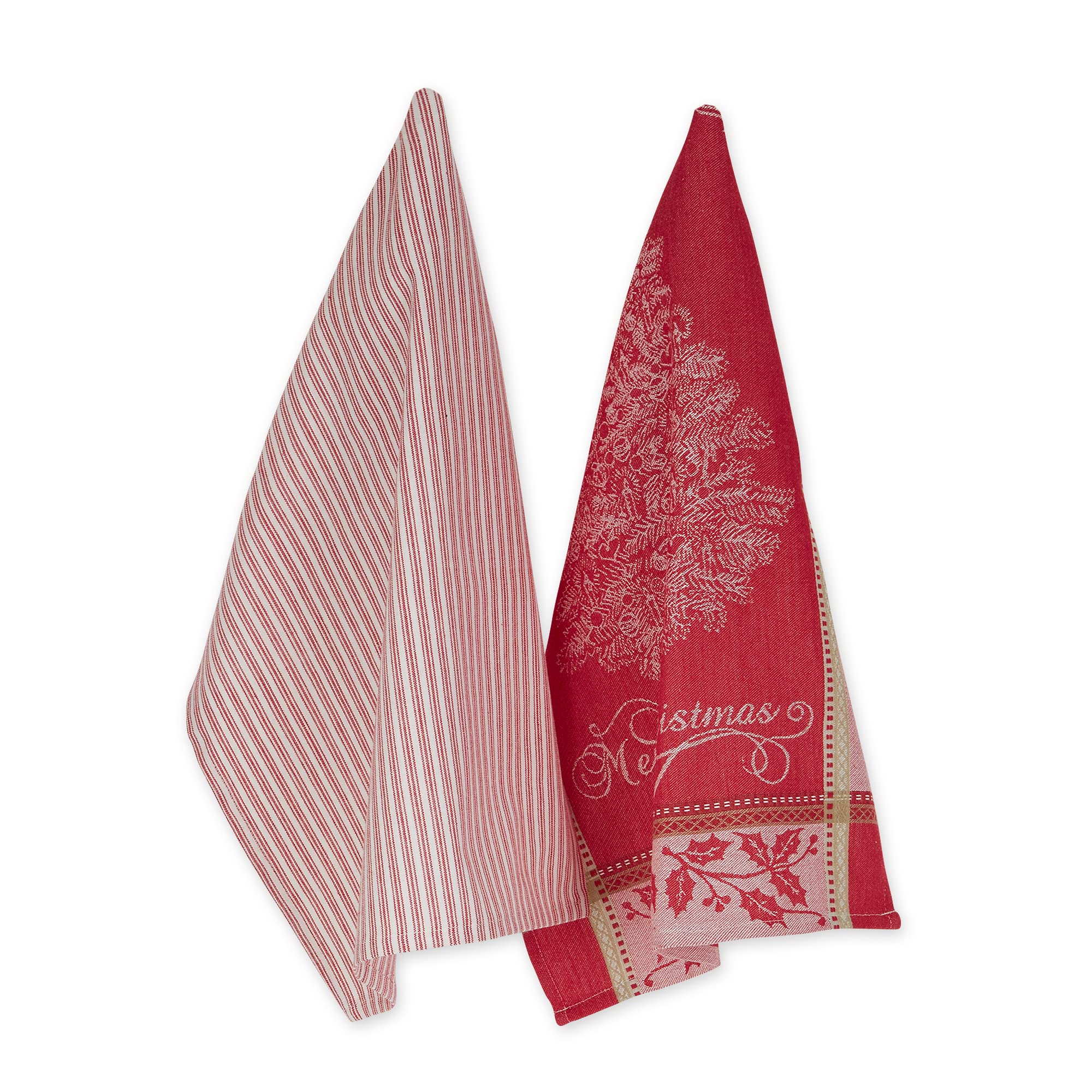 DII Kitchen Dishtowel Set, Cotton, Vintage Merry, 18x28